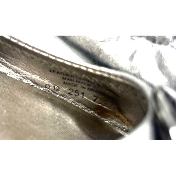 Tory Burch Ballet Flats Leather Silver Color Ladies Size 7 - Picture 11 of 12